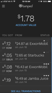 My Bumped app when I just started out