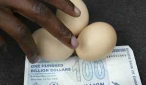 Zimbabwe $100 billion for 3 eggs