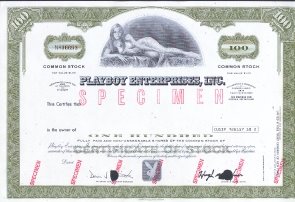 Playboy Stock Certificate